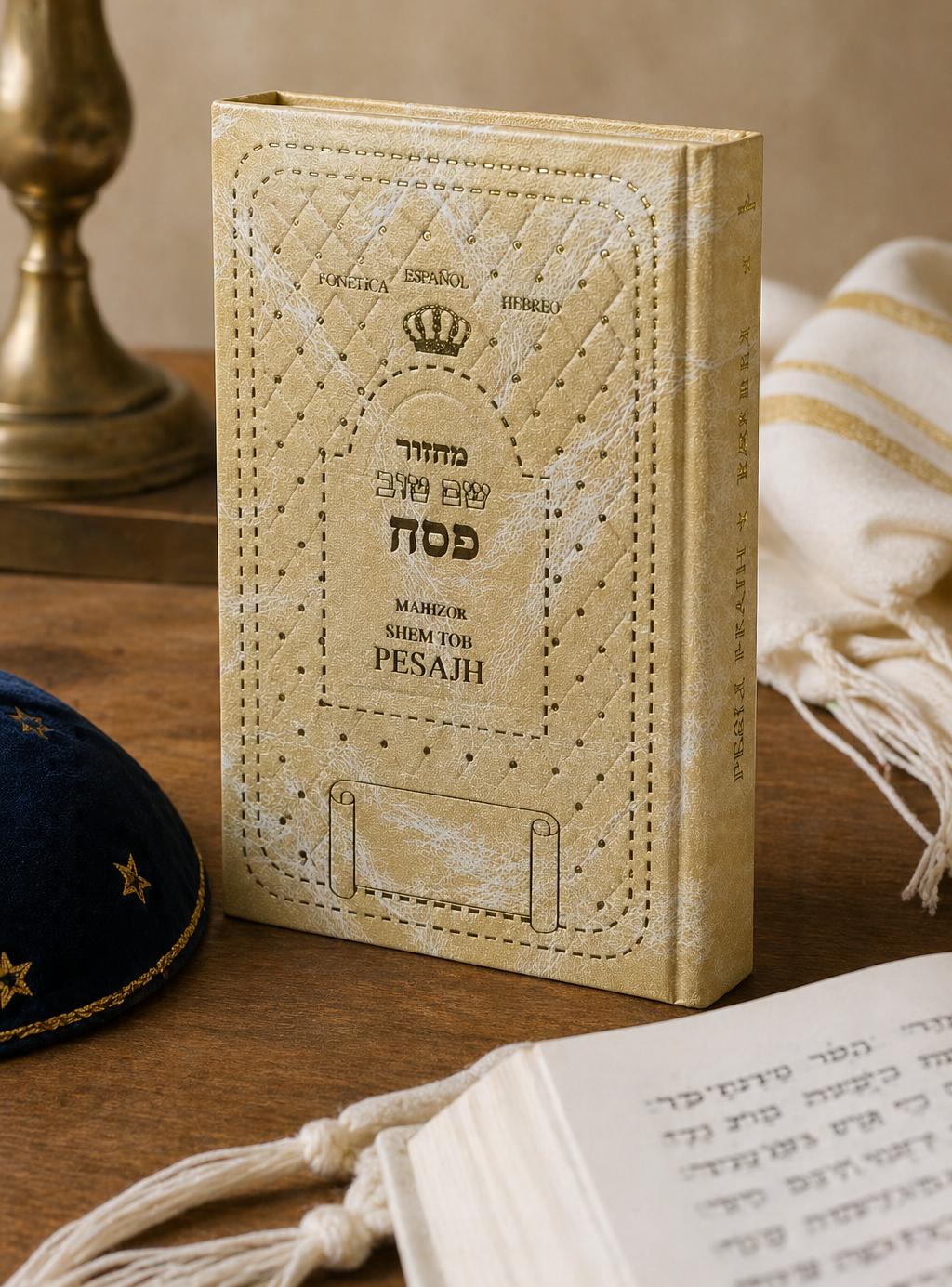 Majzor Pesaj Shem Tob hebreo español | Libro de rezos completo para Pésaj | Edición elegante tipo cuero