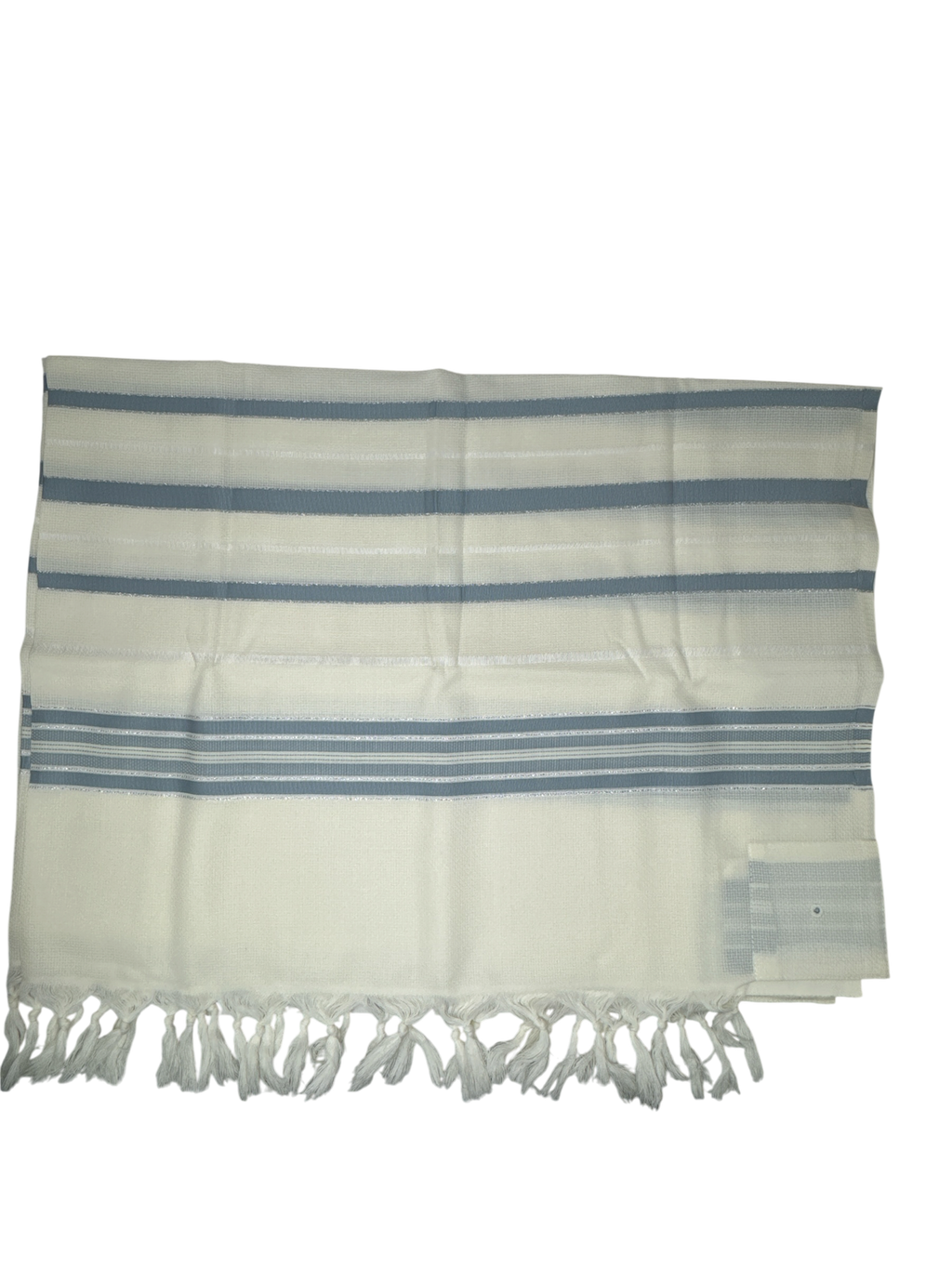 Talit Gadol LANA Azul Plateado Talla 55 TY