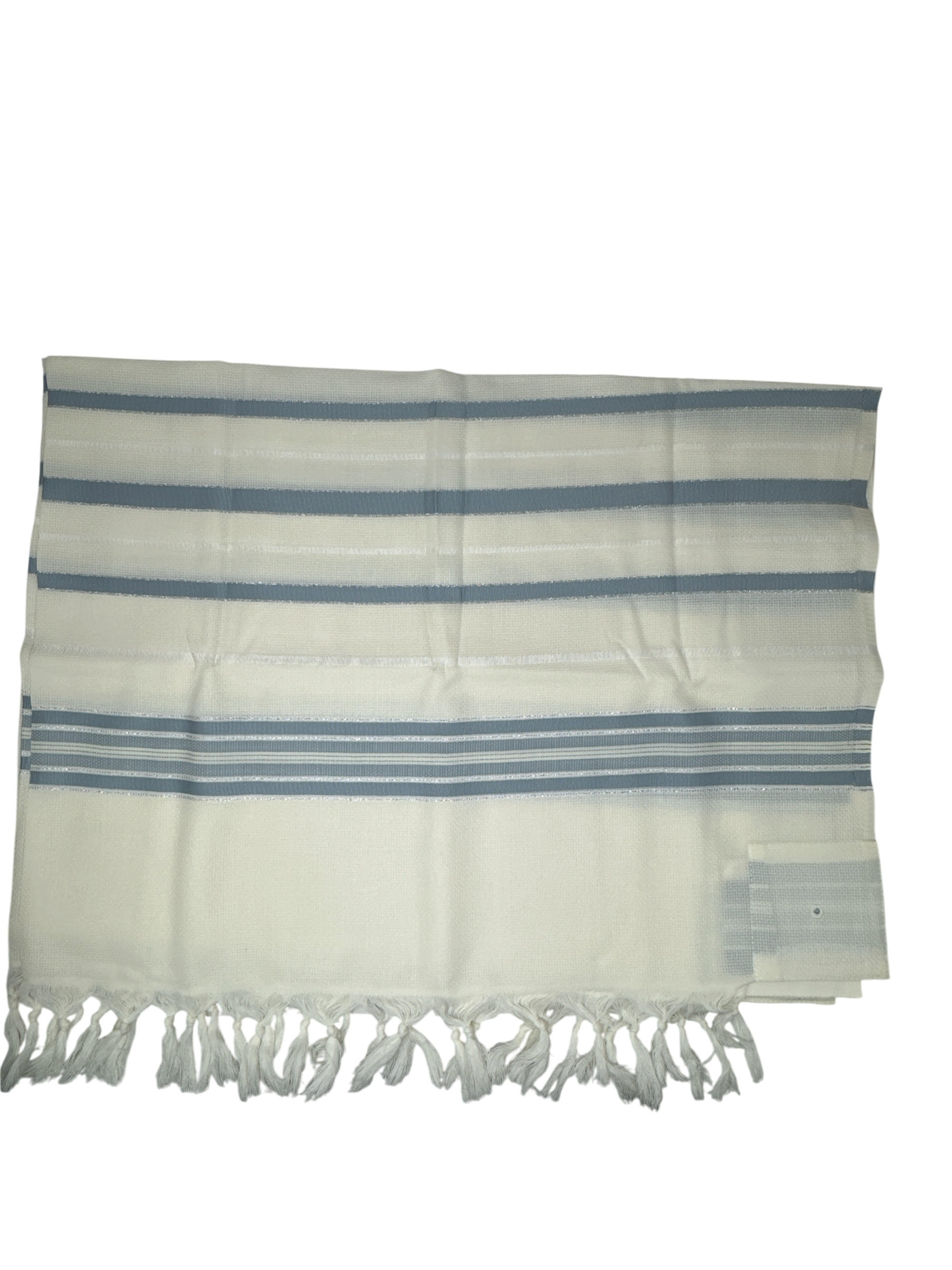 Talit Gadol LANA Azul Plateado Talla 55 TY