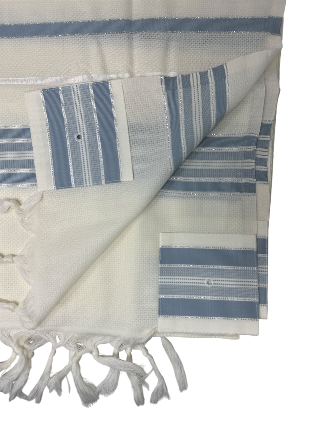 Talit Gadol LANA Azul Plateado Talla 55 TY