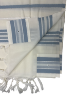 Talit Gadol LANA Azul Plateado Talla 55 TY