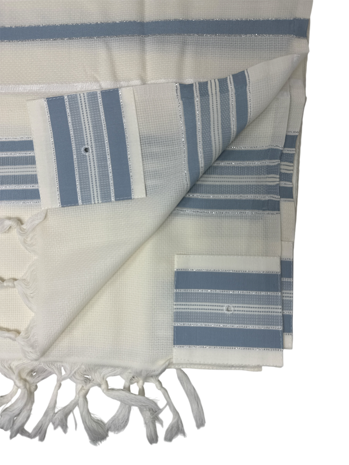 Talit Gadol LANA Azul Plateado Talla 55 TY