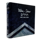 Salmos Tehilim editorial hebreo, fonética y español azul, forma cuadrada
