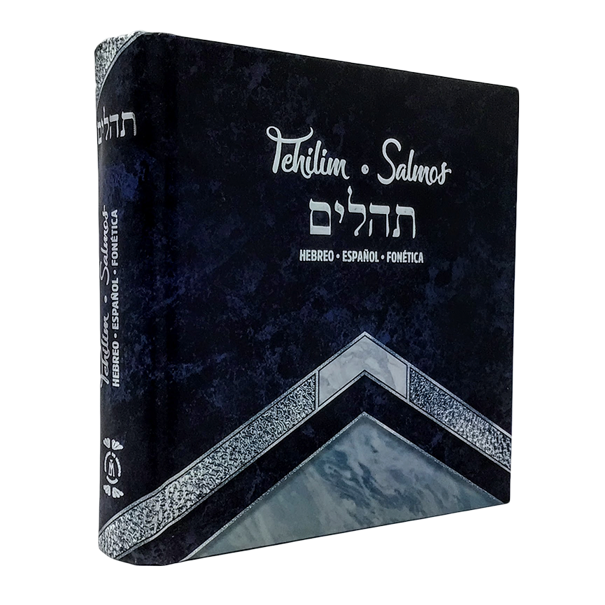 Salmos Tehilim editorial hebreo, fonética y español azul, forma cuadrada
