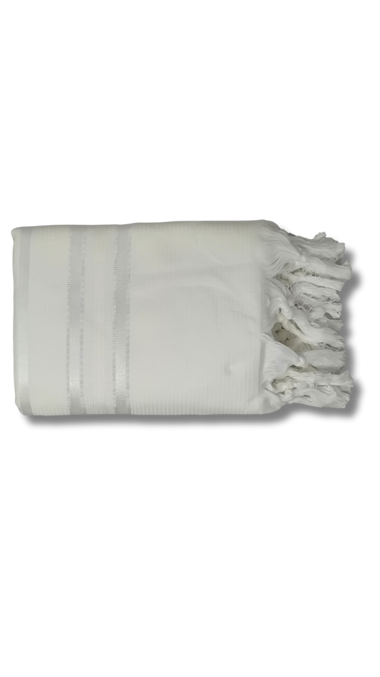 Tallit Gadol Cotton Size 55 White Non-Slip TY