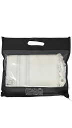 Talit Gadol Algodón Talla 60 Blanco / Franjas plata Antideslizante TY