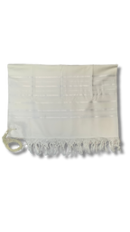 Tallit Gadol Cotton Size 60 White Non-Slip TY