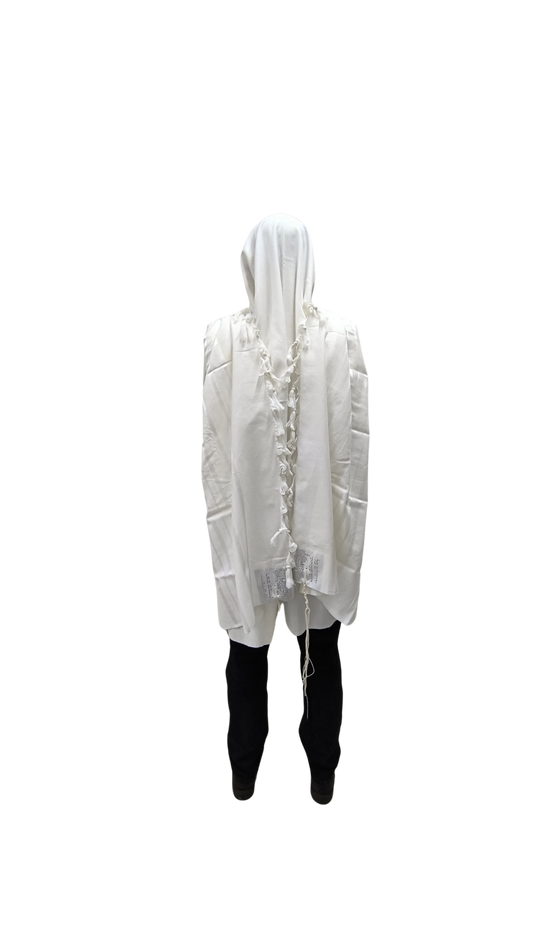 Tallit Gadol Cotton Size 55 White Non-Slip TY