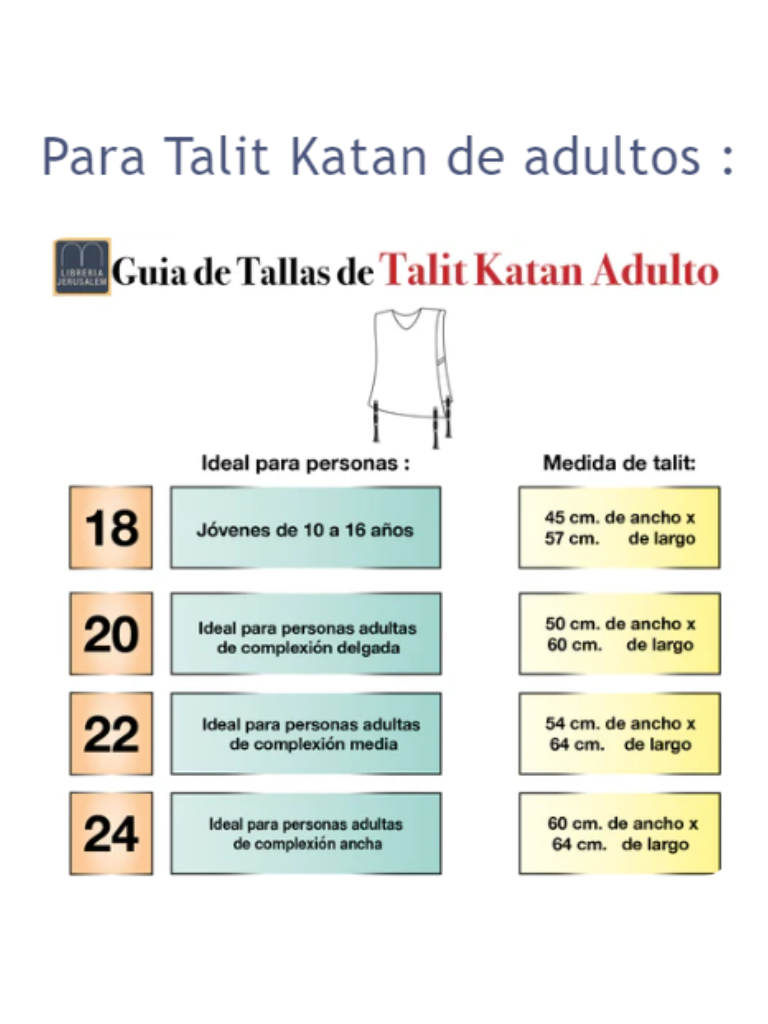 Talit katan playera de Adultos marca Melejet Nudos Ashkenazi