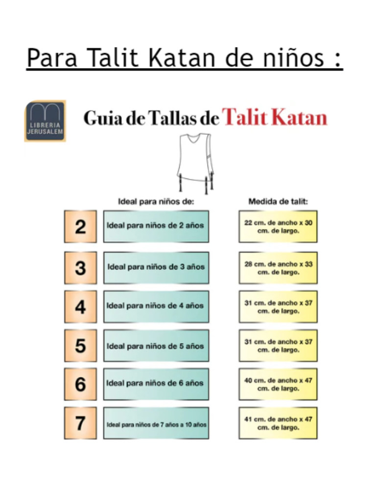 Talit katan playera niño talla 3