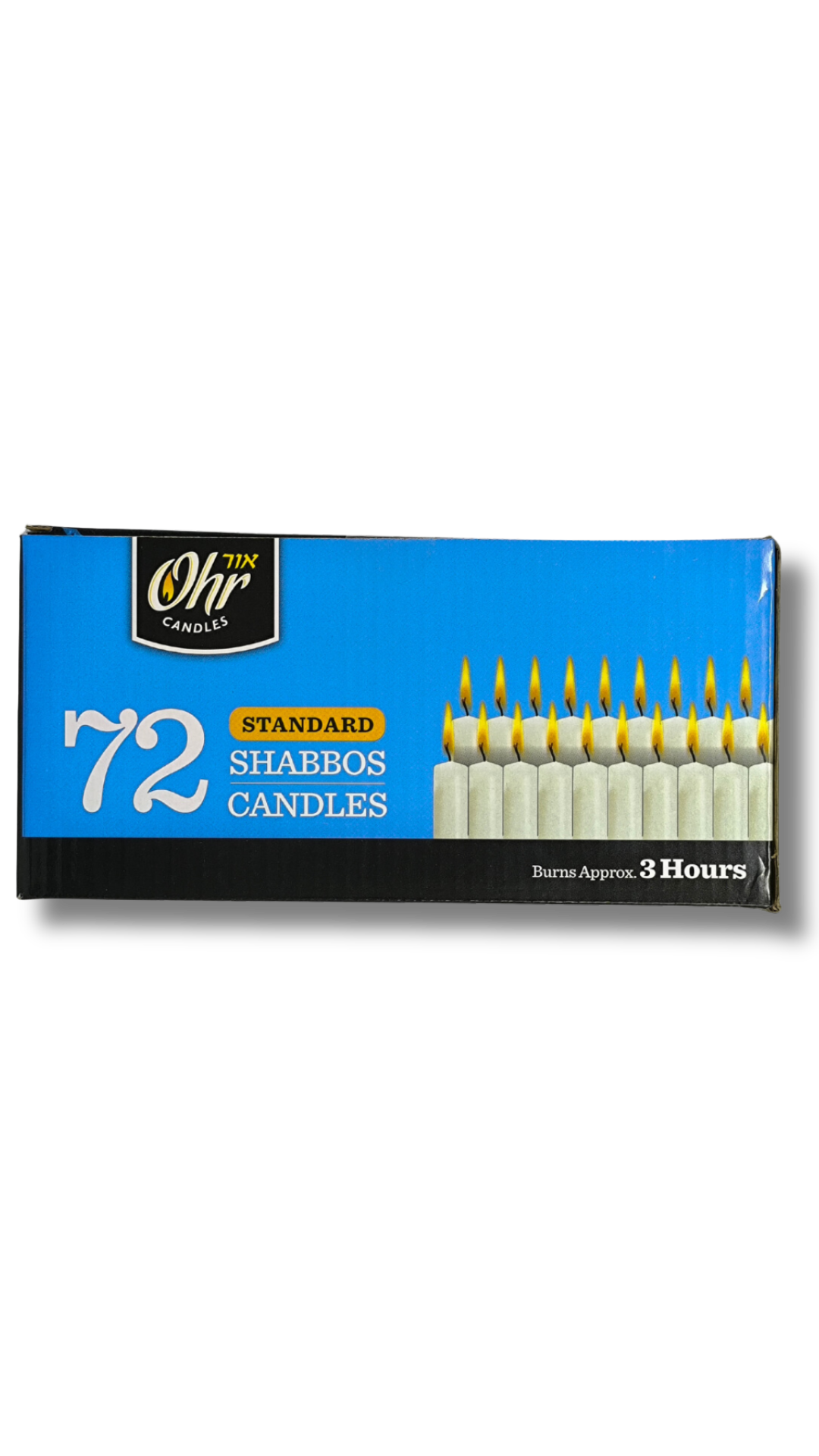 Shabbat candles of 3 hours box with 72 pieces 26010