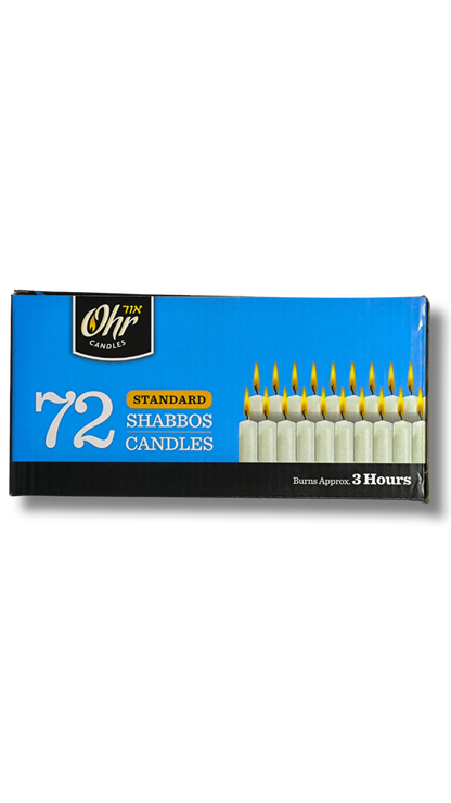 Shabbat candles of 3 hours box with 72 pieces 26010