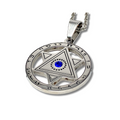 Ben Porat Yosef Magen David necklace with blue crystal 11155