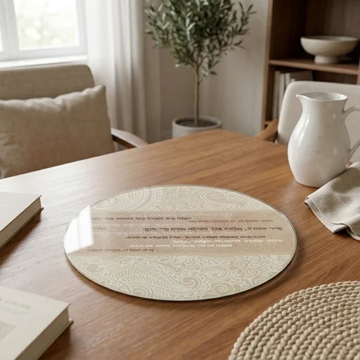 Bajo Plato para shabat beige 44120 en ambiente decorativo del fabricante; accesorios no incluidos.