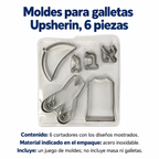 Moldes para galletas Upsherin, 6 piezas; ficha de características