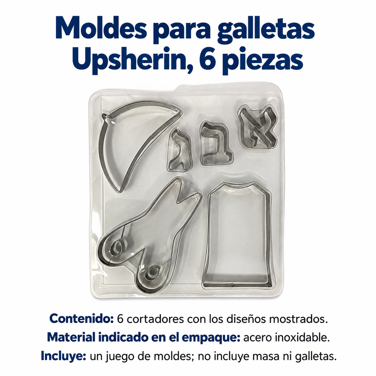Moldes para galletas Upsherin, 6 piezas; ficha de características