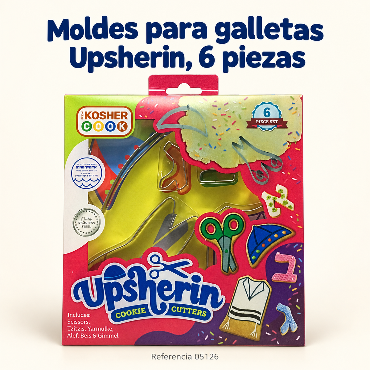 Moldes para galletas Upsherin, 6 piezas; presentación del producto