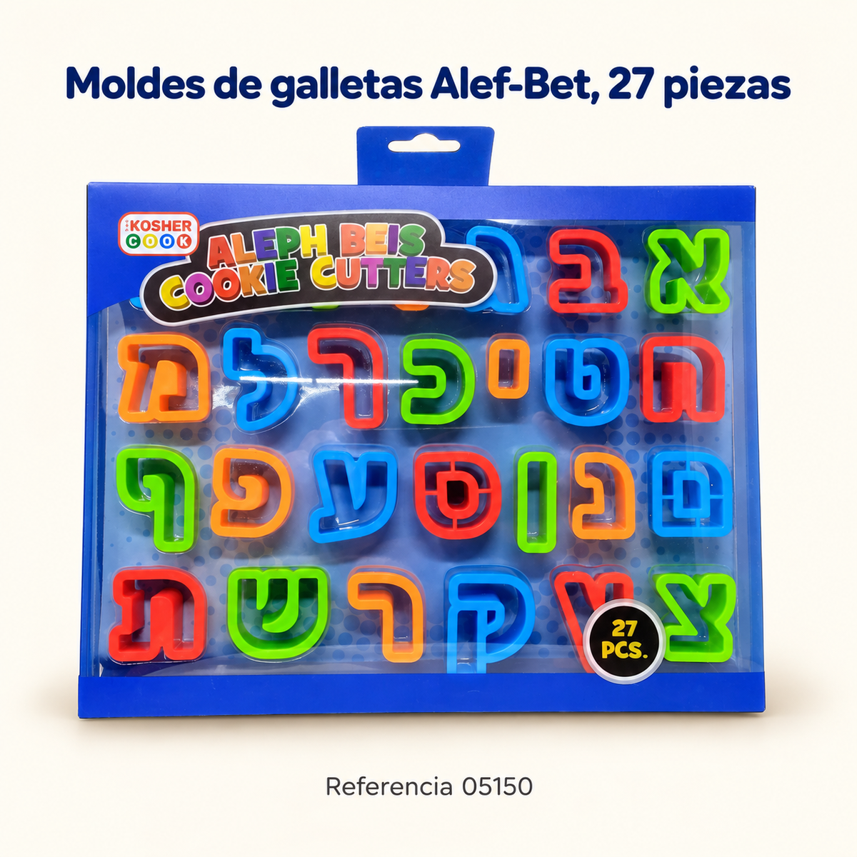 Moldes de galletas Alef-Bet, 27 piezas; presentación del producto