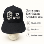 Gorra negra Etz HaJaim Árbol de la Vida, modelo 11504; ficha visual con características del producto