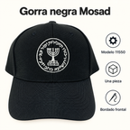 Gorra negra Mosad, modelo 11550; ficha visual con características del producto