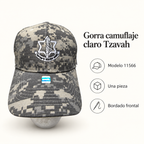 Gorra camuflaje claro Tzavah, modelo 11566; ficha visual con características del producto