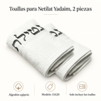 Toallas para Netilat Yadaim, 2 piezas, modelo 11620; ficha visual con características del producto