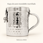 Kupa de acero inoxidable martillado, referencia 58324; presentación del diseño