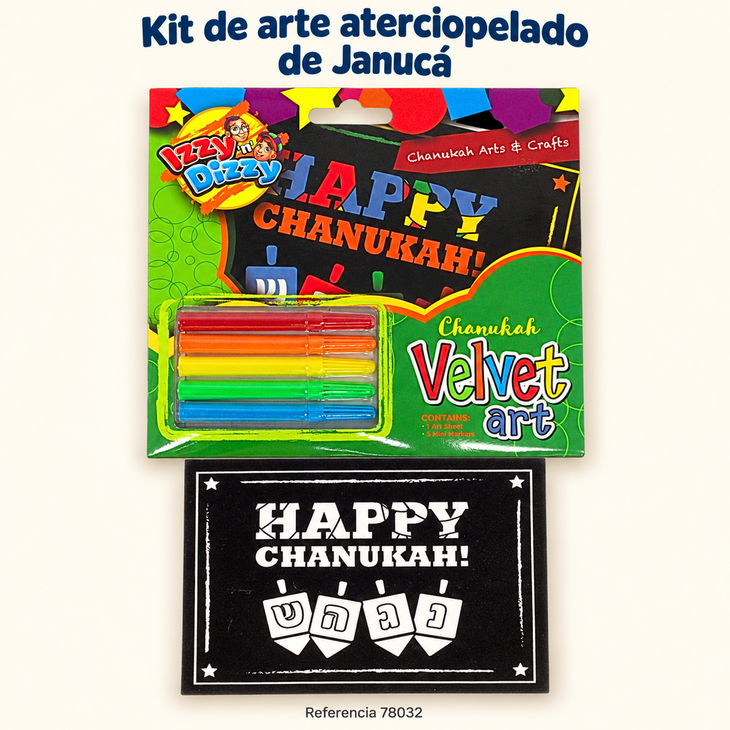 Kit de arte aterciopelado de Janucá; presentación del producto