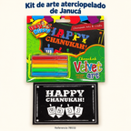Kit de arte aterciopelado de Janucá; presentación del producto