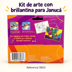 Kit de arte con brillantina para Janucá; presentación del producto