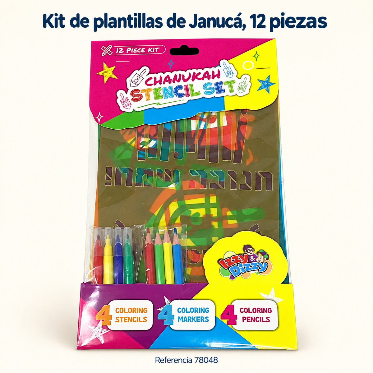 Kit de plantillas de Janucá, 12 piezas; presentación del producto