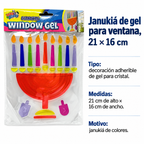 Janukiá de gel para ventana, 21 × 16 cm; ficha de características