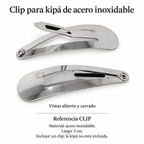 Clip para kipá de acero inoxidable, referencia CLIP; ficha con detalles del producto
