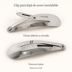 Clip para kipá de acero inoxidable, referencia CLIP; presentación del diseño