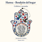 Ficha visual de la hamsa 58524: Hamsa colibríes · Bendición del hogar 58524.