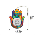 Esquema de medidas del fabricante para la hamsa 83344.