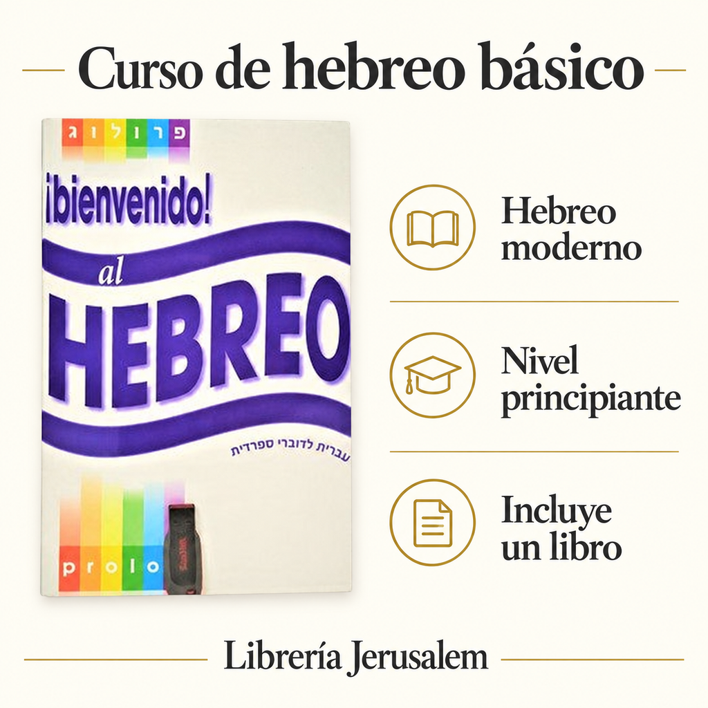 Ficha visual de Curso de hebreo moderno básico para principiantes.
