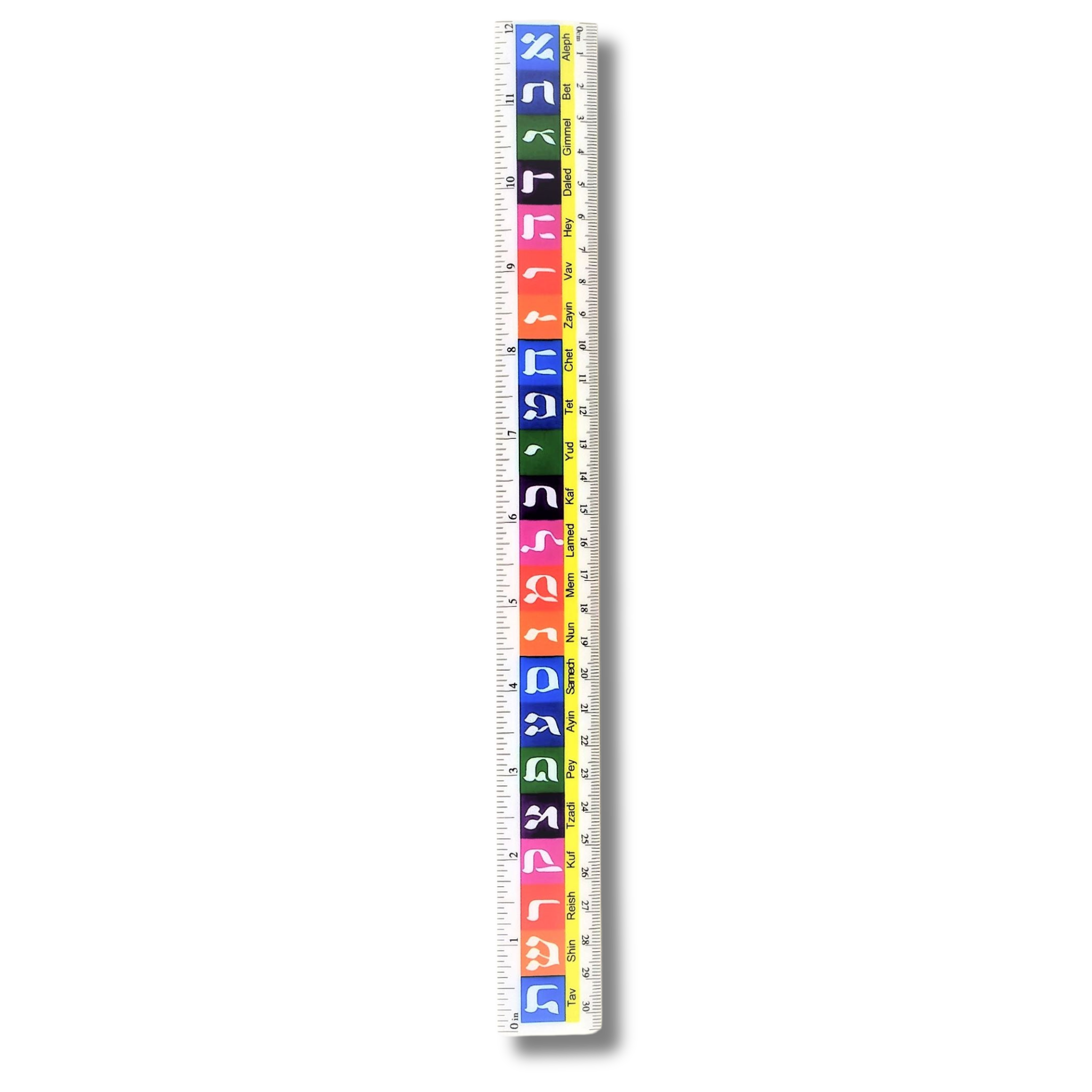 Regla plastica Alef Bet 12cm 07770