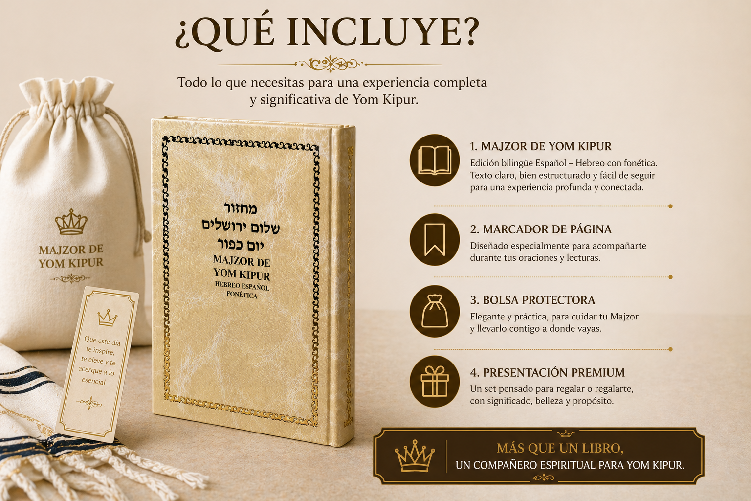 Majzor de Yom Kipur hebreo español con fonética | Shalom Yerushalayim Yosef Jaim | Rezos completos para sinagoga