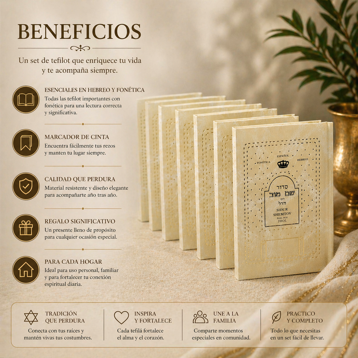 Set Majzorim Shem Tov 7 tomos hebreo, español con fonética