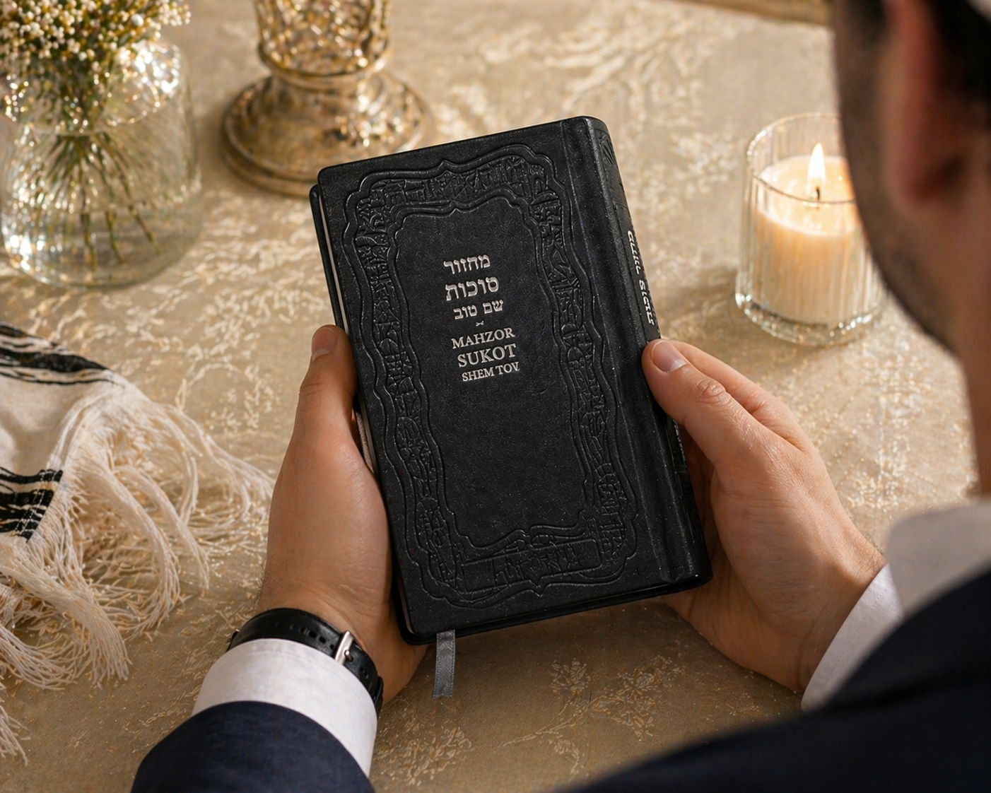 Majzor Sucot Shem Tov hebreo español | Libro de rezos completo | Edición elegante tipo cuero