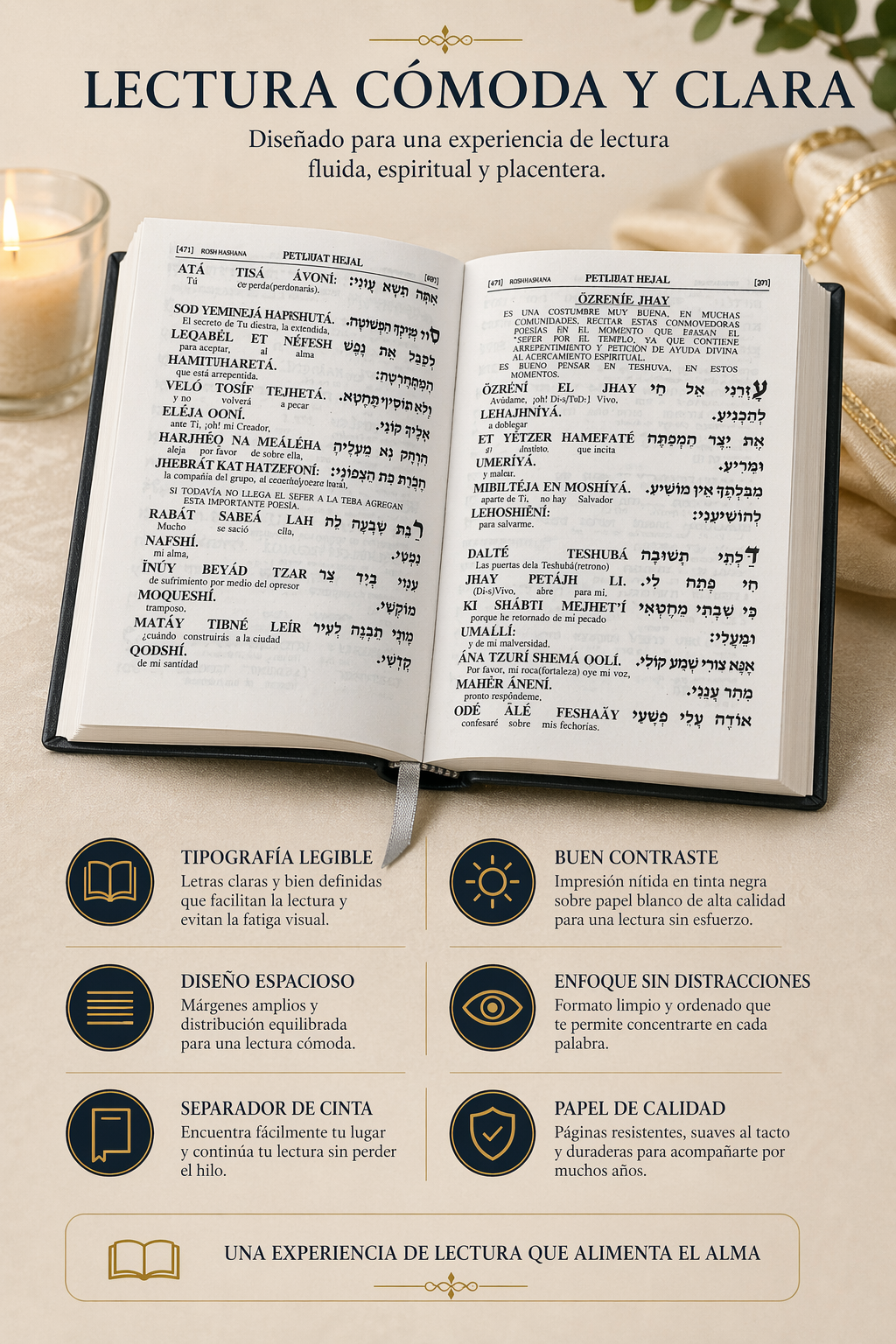 Majzor Rosh Hashaná Shem Tov Elegante | Edición premium | Rezos completos