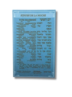 Kidush Shabat Noche triptico azul 3756