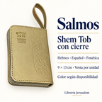 Shem Tob con cierre: ficha visual con Hebreo · Español · Fonética, 9 × 13 cm · Venta por unidad, Color según disponibilidad.
