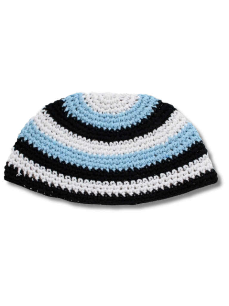 Kipa Najman bordada con azul y negra 22cm 10136