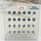 Aretes de plata  y opalo Maguen o mano 11116