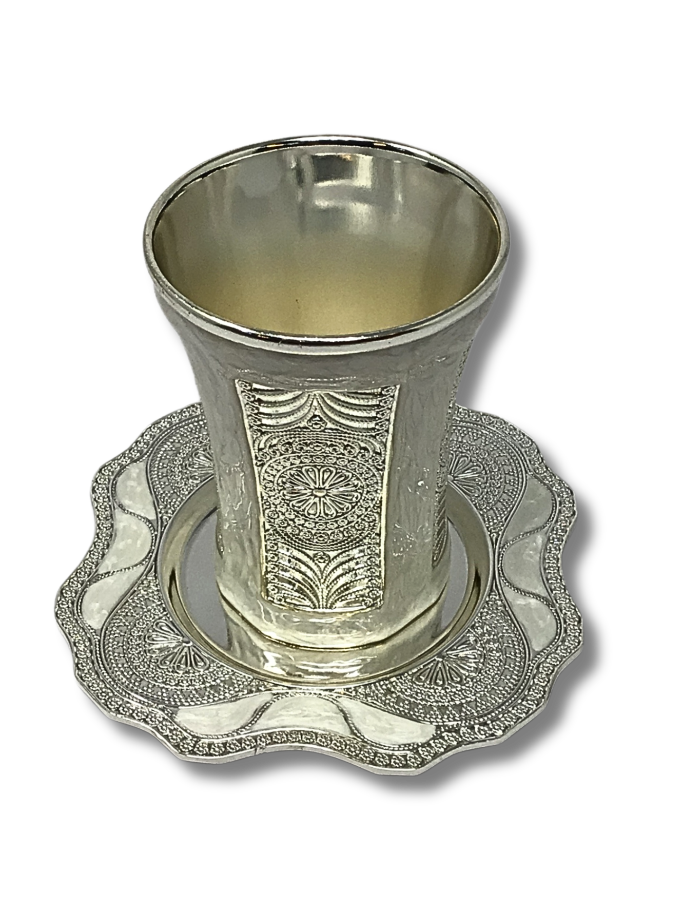 Copa Marmolizada con plato color Blanco 12484