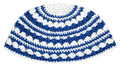 Kipá tejida rayas blancas y azules 21 cm. 17589