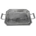 Charola de pewter con asas perlas 18829