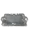 Charola de Pewter decorado de hojas  18832